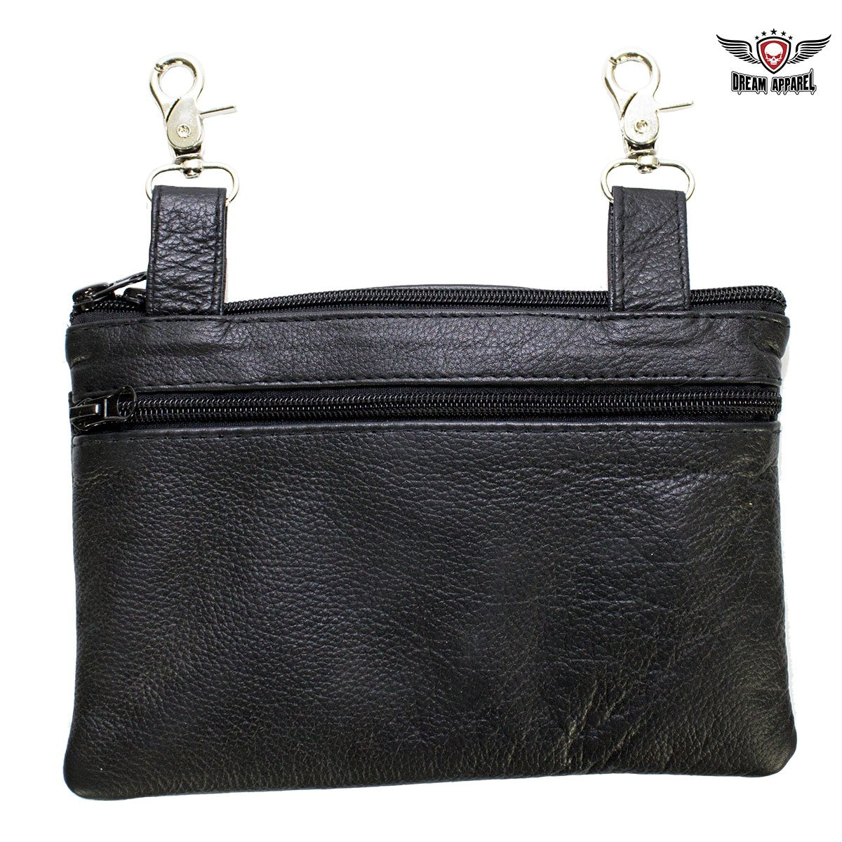Studded Naked Cowhide Leather Belt Bag with Purple Wings