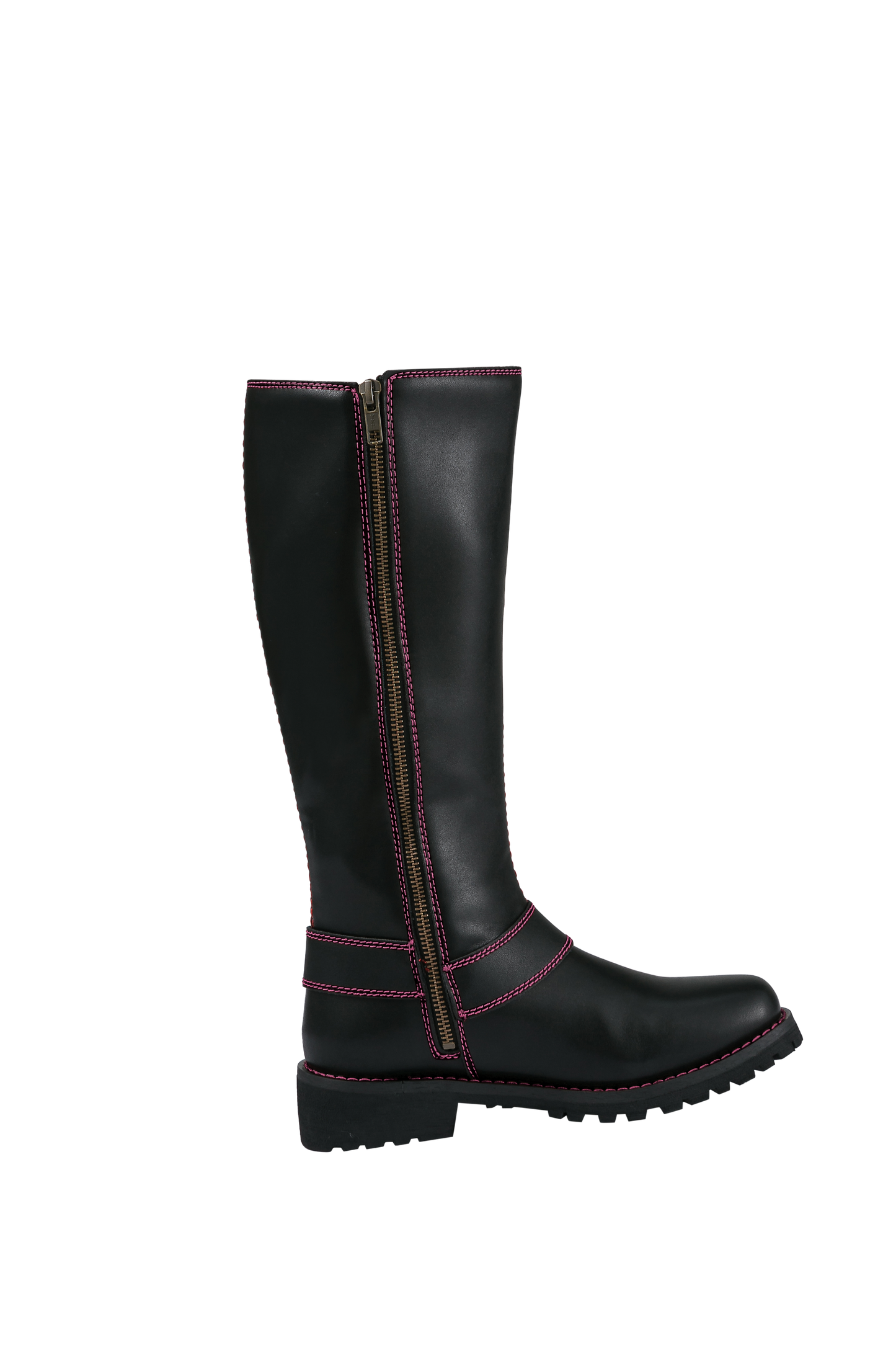 Dream Apparel® Women Biker Long Boots with Pink Laces