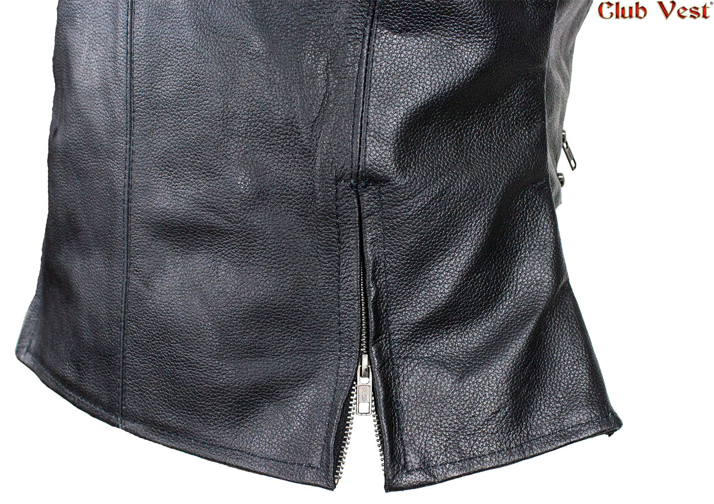 Dream Apparel Women's Leather Concealed Carry Pocket Club Vest