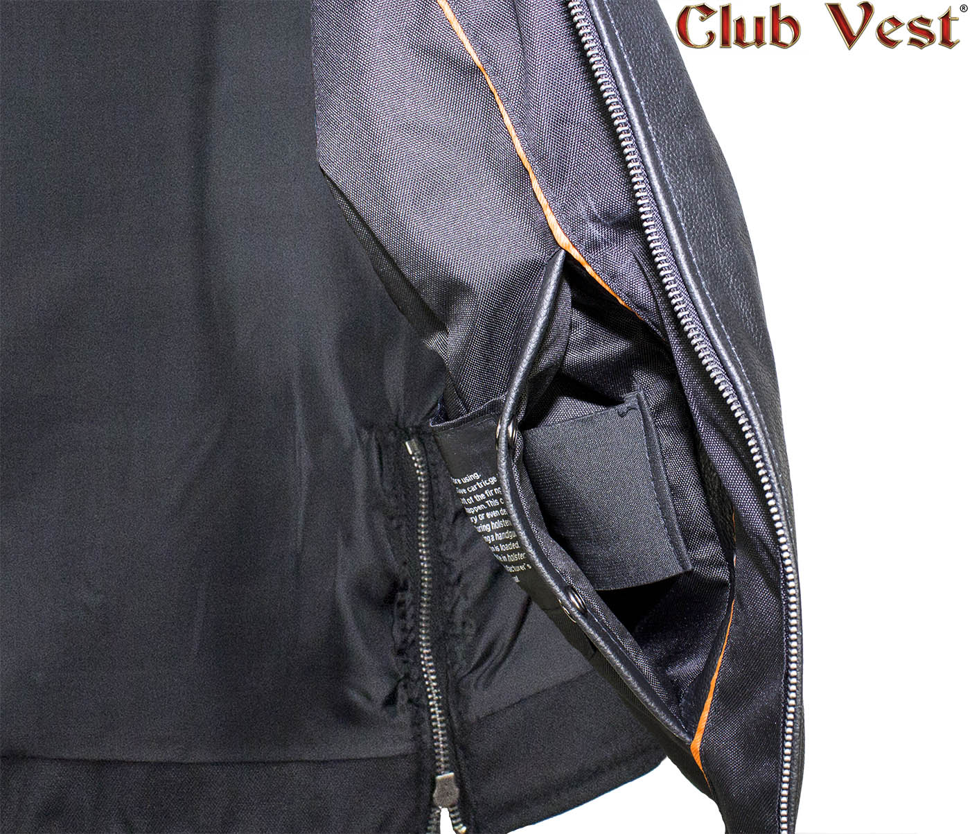 Dream Apparel Women's Leather Concealed Carry Pocket Club Vest