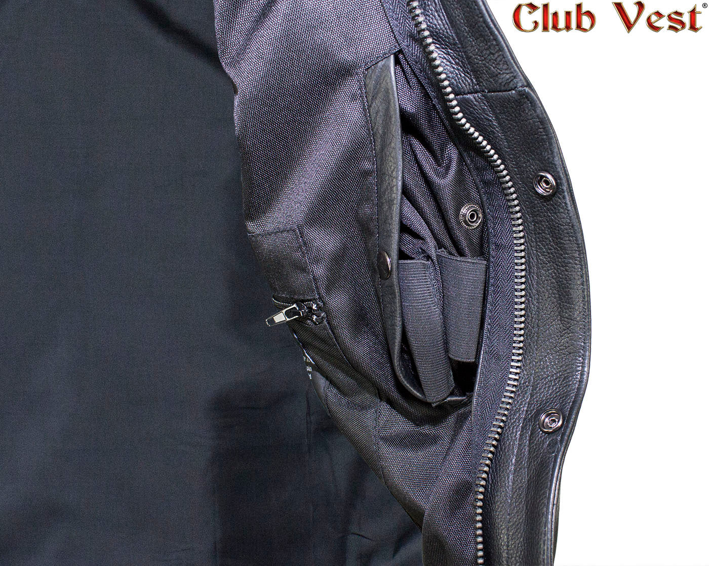 Men's Black Motorcycle Vest by Club Vest®