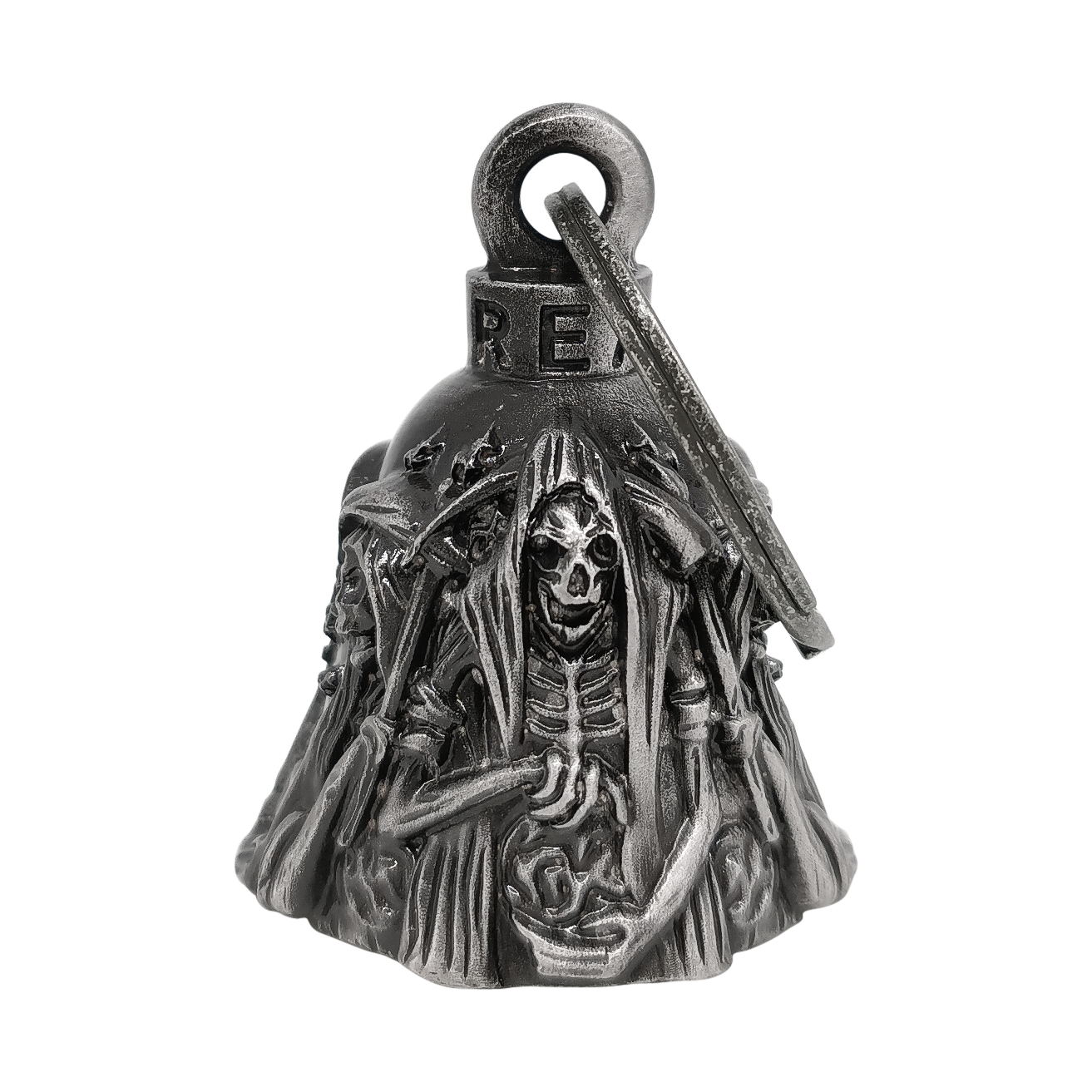 Dream Apparel Skeleton Holding Fire Ball Motorcycle Bell