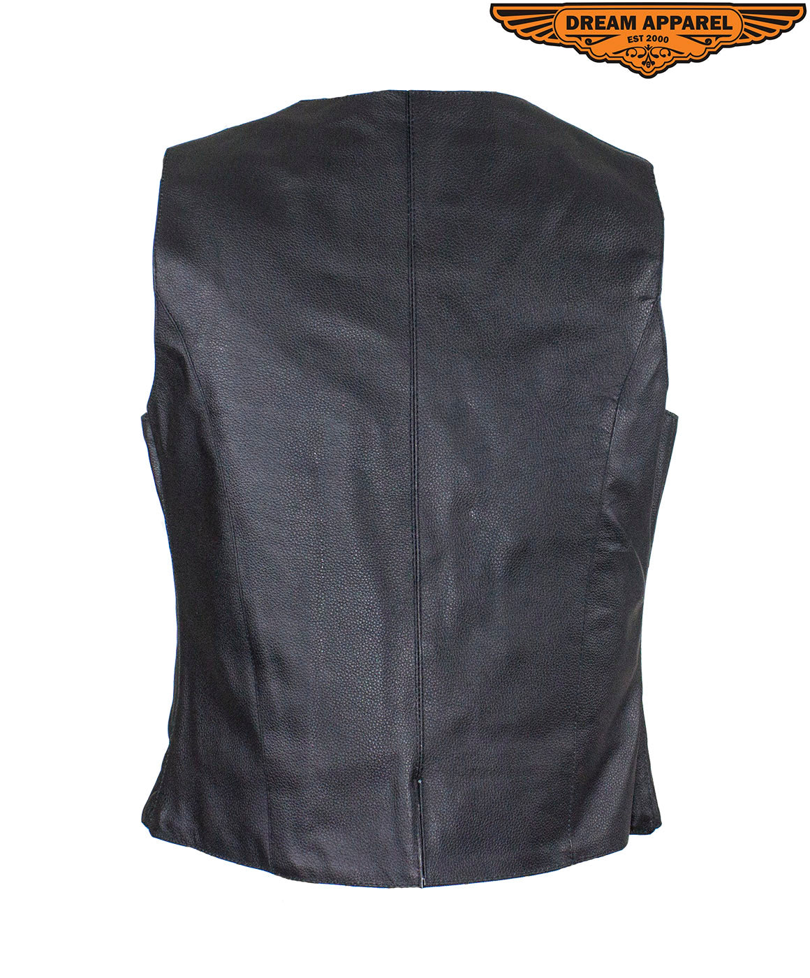 Women's Motorcycle Black Concealed Pocket Vest With Side Laces
