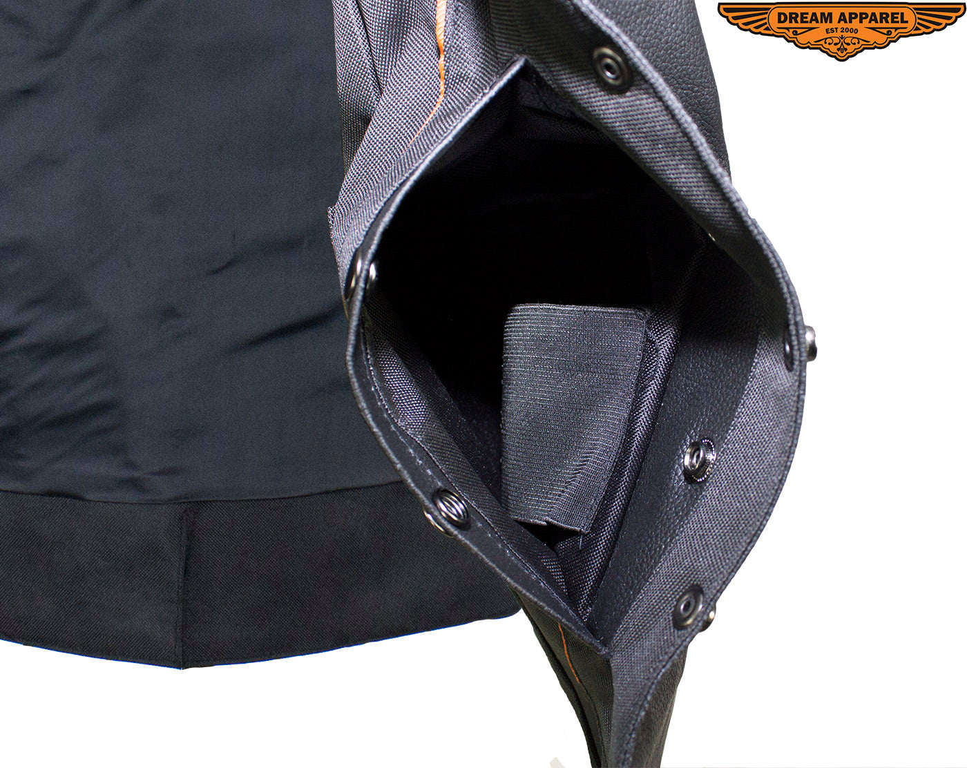 Women's Motorcycle Black Concealed Pocket Vest With Side Laces