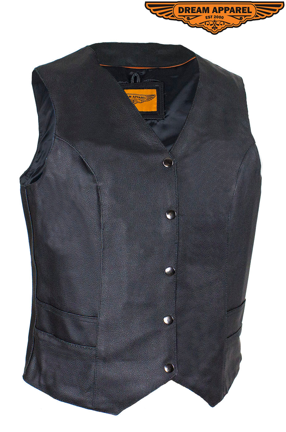 Women's Motorcycle Black Concealed Pocket Vest With Side Laces