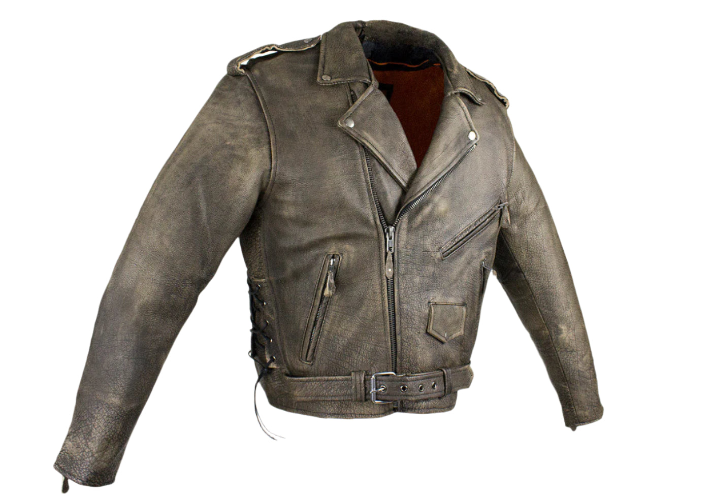 Men's Dark Brown Motorcycle Jacket with Gun Pockets
