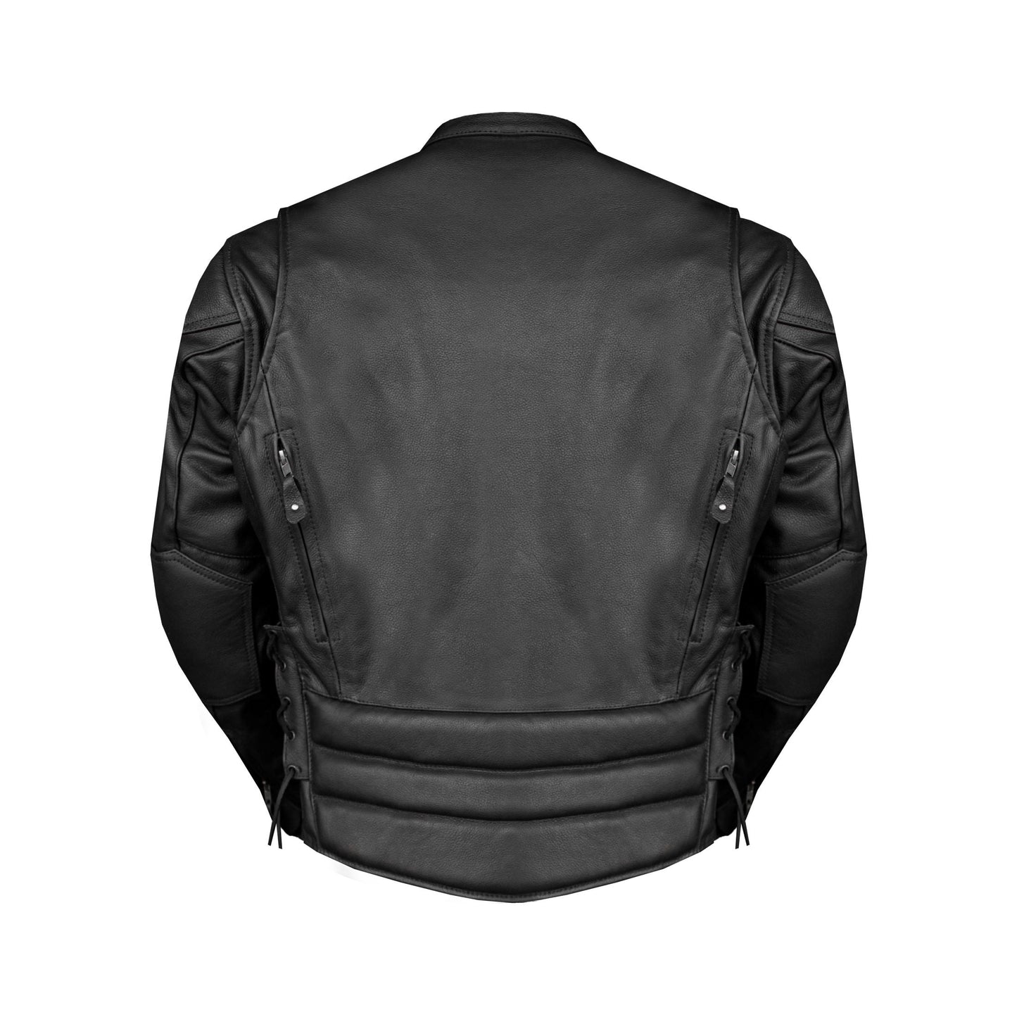 Mens Racer Jacket with Gun Pockets Naked Cowhide Leather