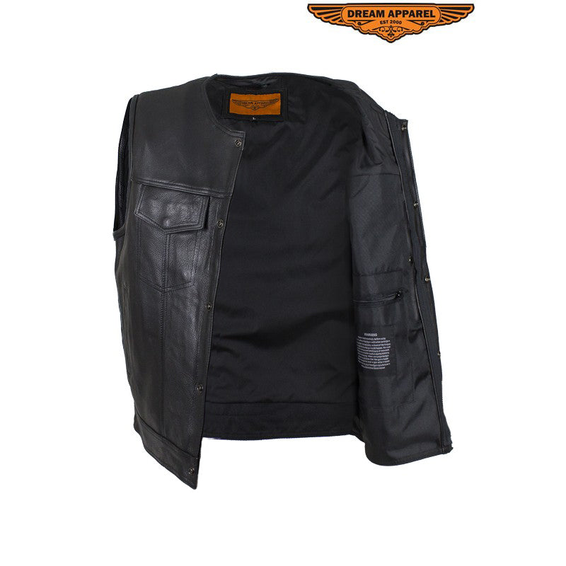 Dream Apparel Men's Collarless Conceal Carry Pocket Club Vest