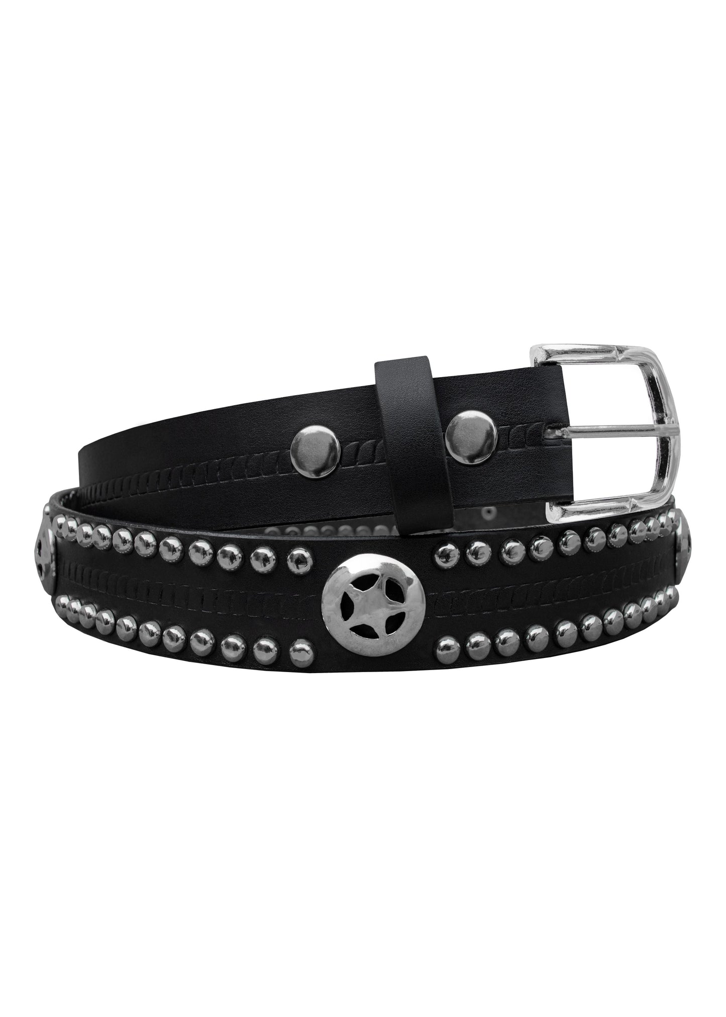 Dream Apparel Black Motorcycle Leather Belt With Studs