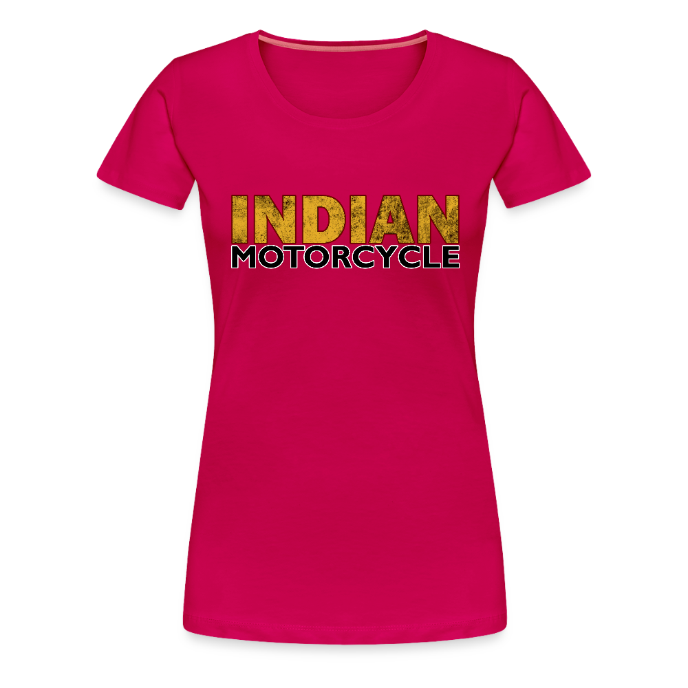 Vintage Dreamcatcher Indian Motorcycle Women’s Premium Tee – Soft Cotton Blend – Biker-Inspired Design - dark pink