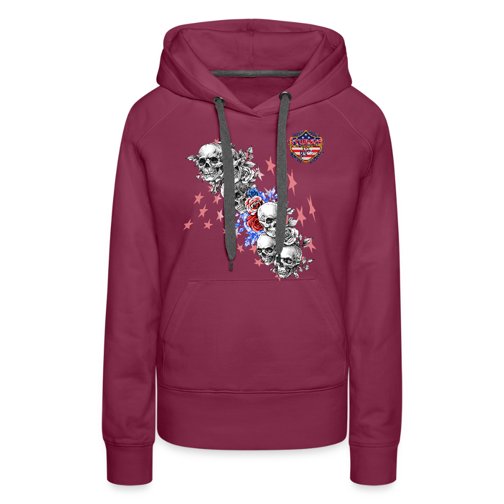 Women’s Premium 2025 Sturgis Motorcycle Rally Hoodie - Front Print - burgundy