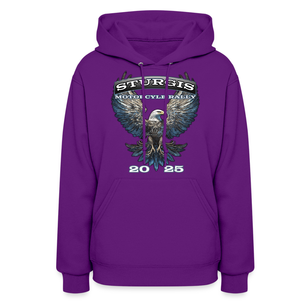 Women's 2025 Sturgis Motorcycle Rally Hoodie - Front Print - purple