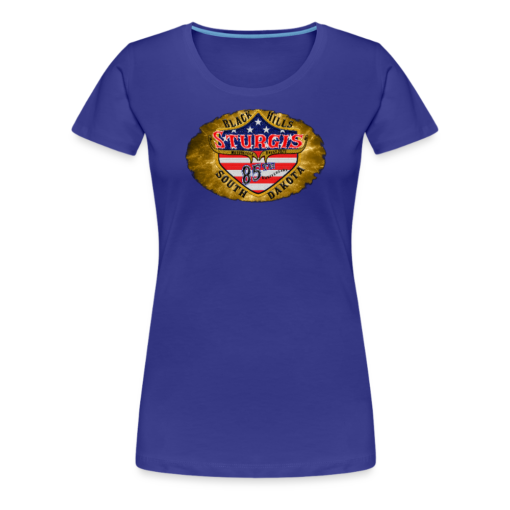 Women’s Premium 2025 Sturgis Motorcycle Rally T-Shirt- Front and Back Print - royal blue