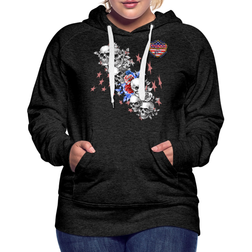 Women’s Premium 2025 Sturgis Motorcycle Rally Hoodie - Front Print - charcoal grey