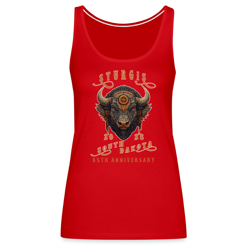 Women’s Premium 2025 Sturgis Motorcycle Rally Tank Top - Front Print - red