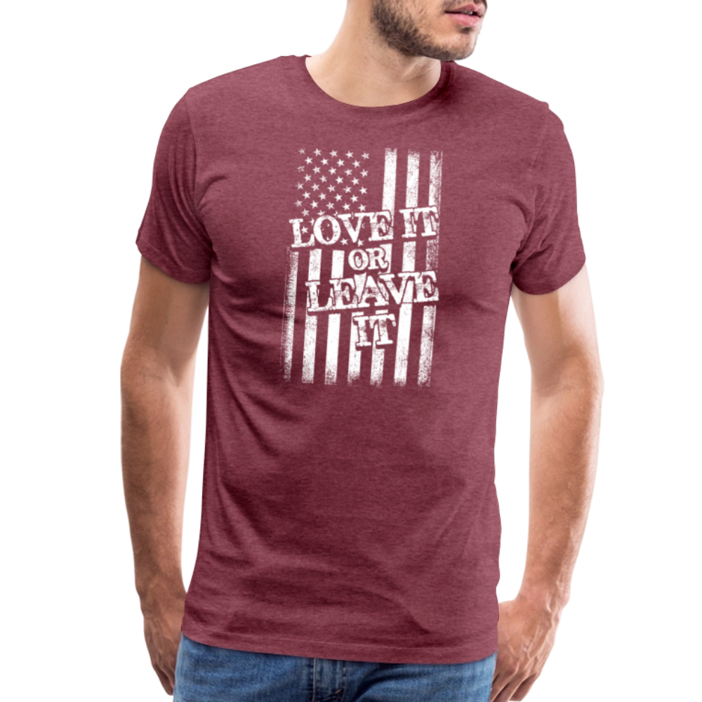 Love It or Leave It by Iron Horse Threads Front Print - heather burgundy