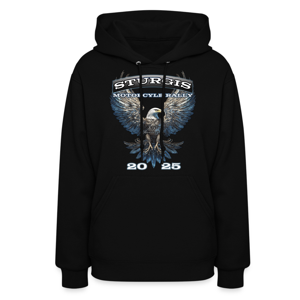 Women's 2025 Sturgis Motorcycle Rally Hoodie - Front Print - black