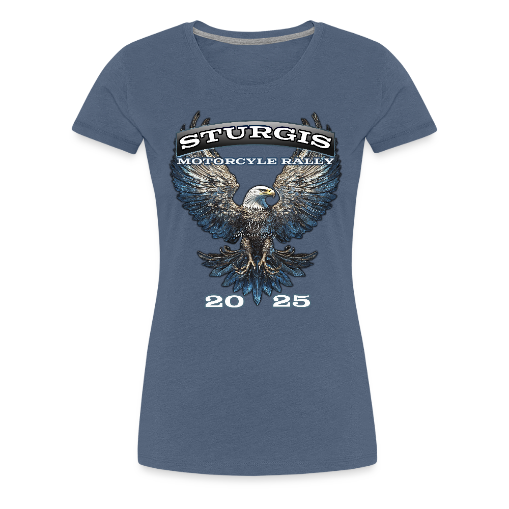 Women’s Premium 2025 Sturgis Motorcycle Rally T-Shirt - heather blue