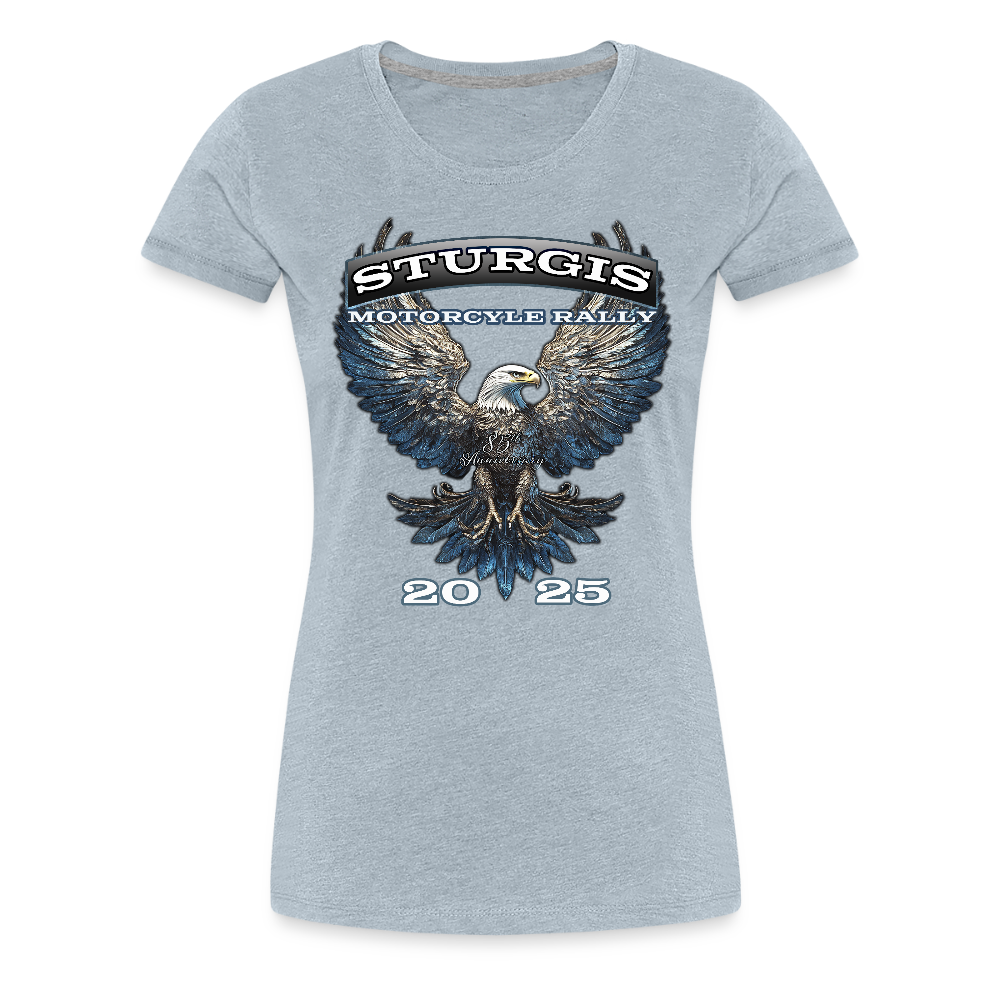 Women’s Premium 2025 Sturgis Motorcycle Rally T-Shirt - heather ice blue