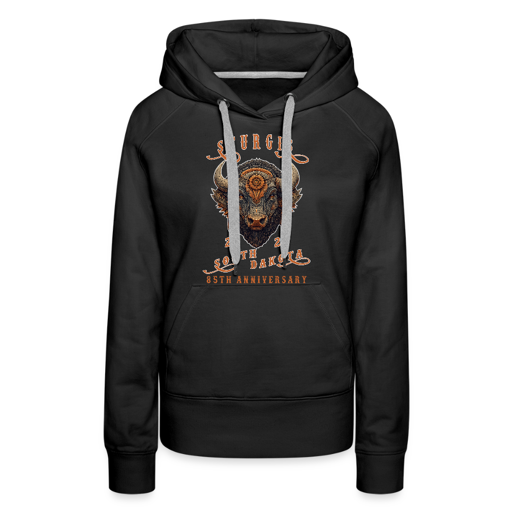 Women’s Premium 2025 Sturgis Motorcycle Rally Hoodie - Front Print - black