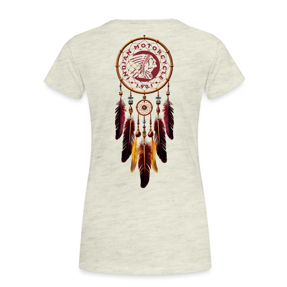 Vintage Dreamcatcher Indian Motorcycle Women’s Premium Tee – Soft Cotton Blend – Biker-Inspired Design - heather oatmeal