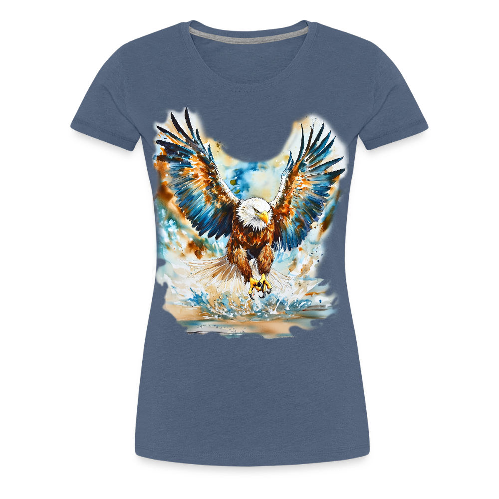Soaring Spirit – Premium Women’s Eagle Tee - Front Print - heather blue