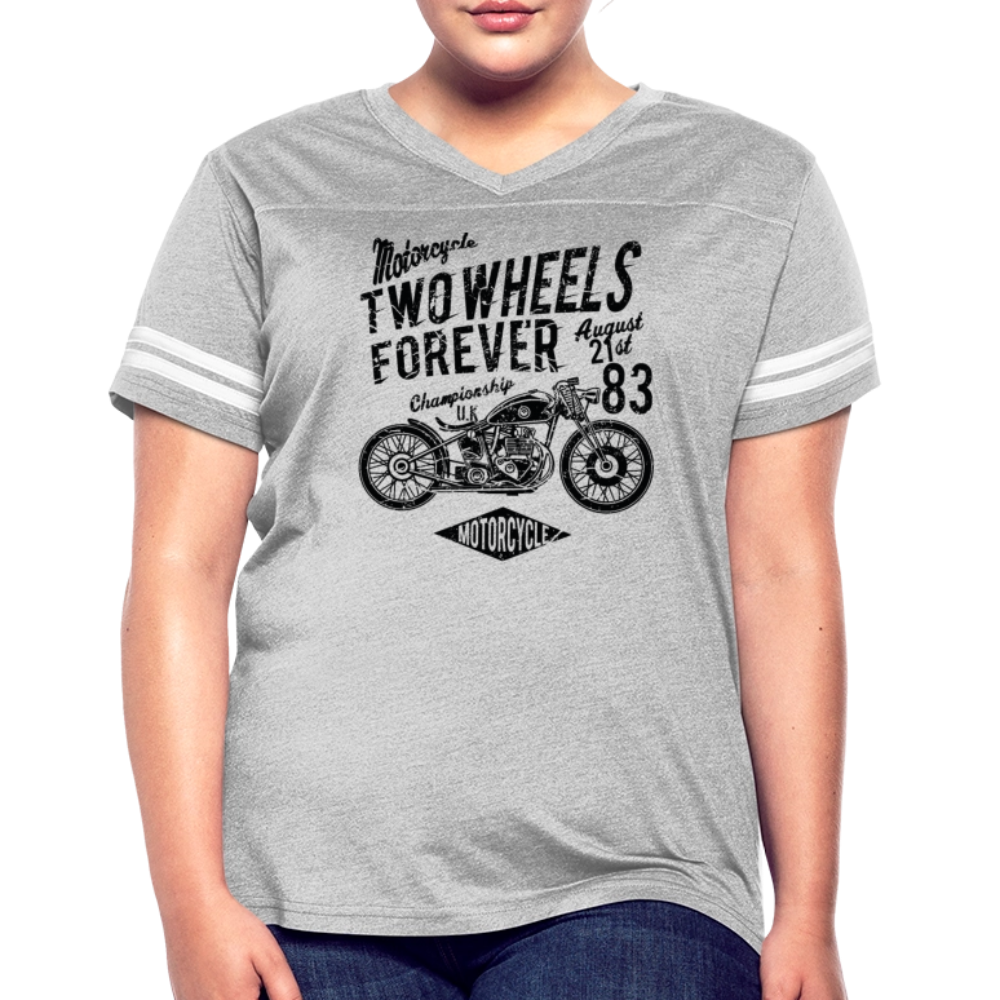 Women’s Vintage Sport Motorcycle T-Shirt - heather gray/white