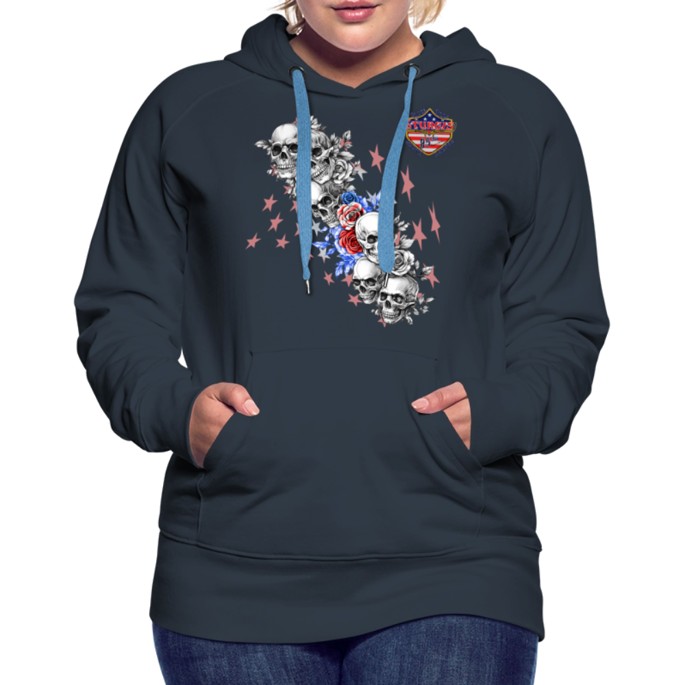 Women’s Premium 2025 Sturgis Motorcycle Rally Hoodie - Front Print - navy