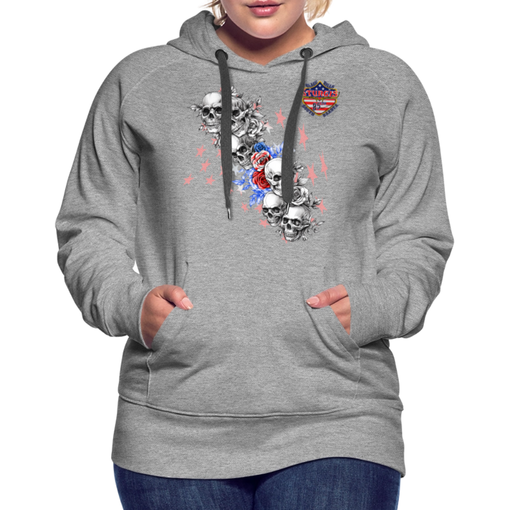 Women’s Premium 2025 Sturgis Motorcycle Rally Hoodie - Front Print - heather grey