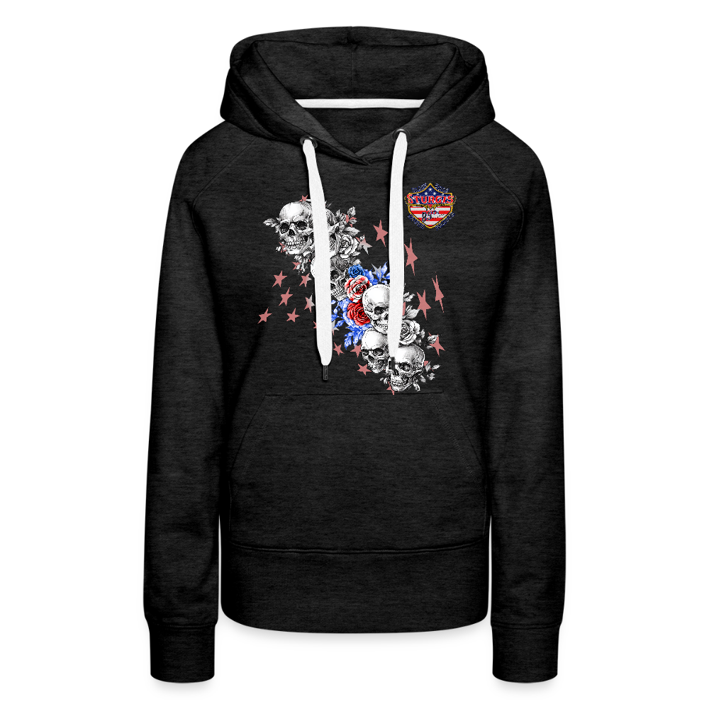 Women’s Premium 2025 Sturgis Motorcycle Rally Hoodie - Front Print - charcoal grey