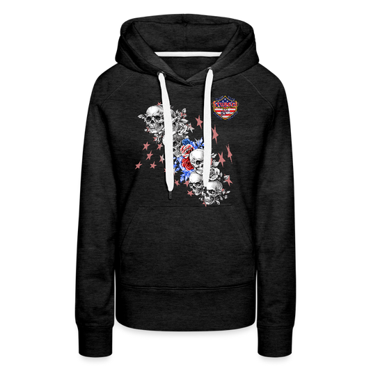 Women’s Premium 2025 Sturgis Motorcycle Rally Hoodie - Front Print - charcoal grey