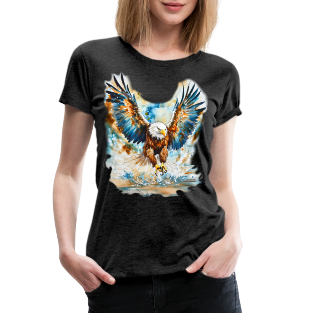 Soaring Spirit – Premium Women’s Eagle Tee - Front Print - charcoal grey