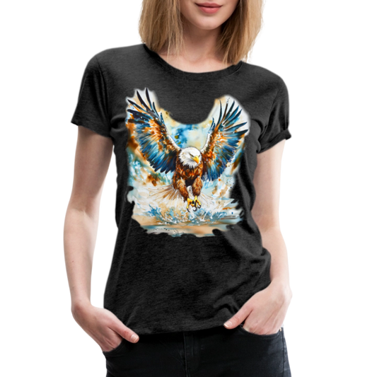 Soaring Spirit – Premium Women’s Eagle Tee - Front Print - charcoal grey