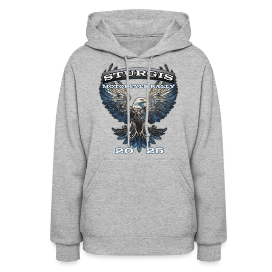 Women's 2025 Sturgis Motorcycle Rally Hoodie - Front Print - heather gray