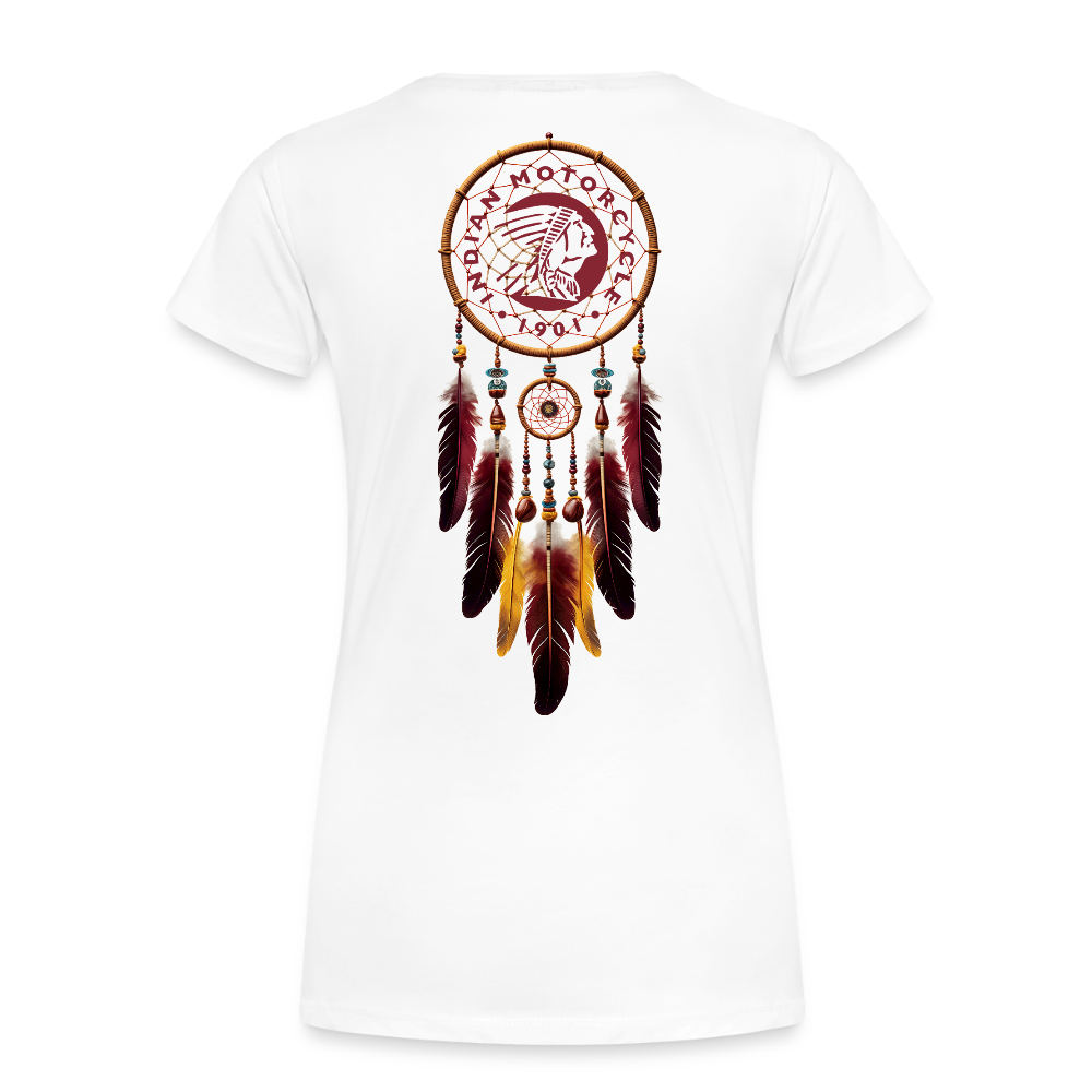 Vintage Dreamcatcher Indian Motorcycle Women’s Premium Tee – Soft Cotton Blend – Biker-Inspired Design - white