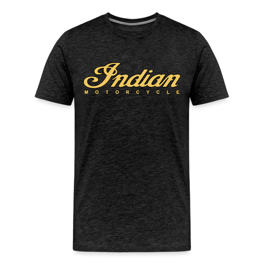 Premium Classic Indian Motorcycle Graphic Shirt - Front and Back Print - charcoal grey