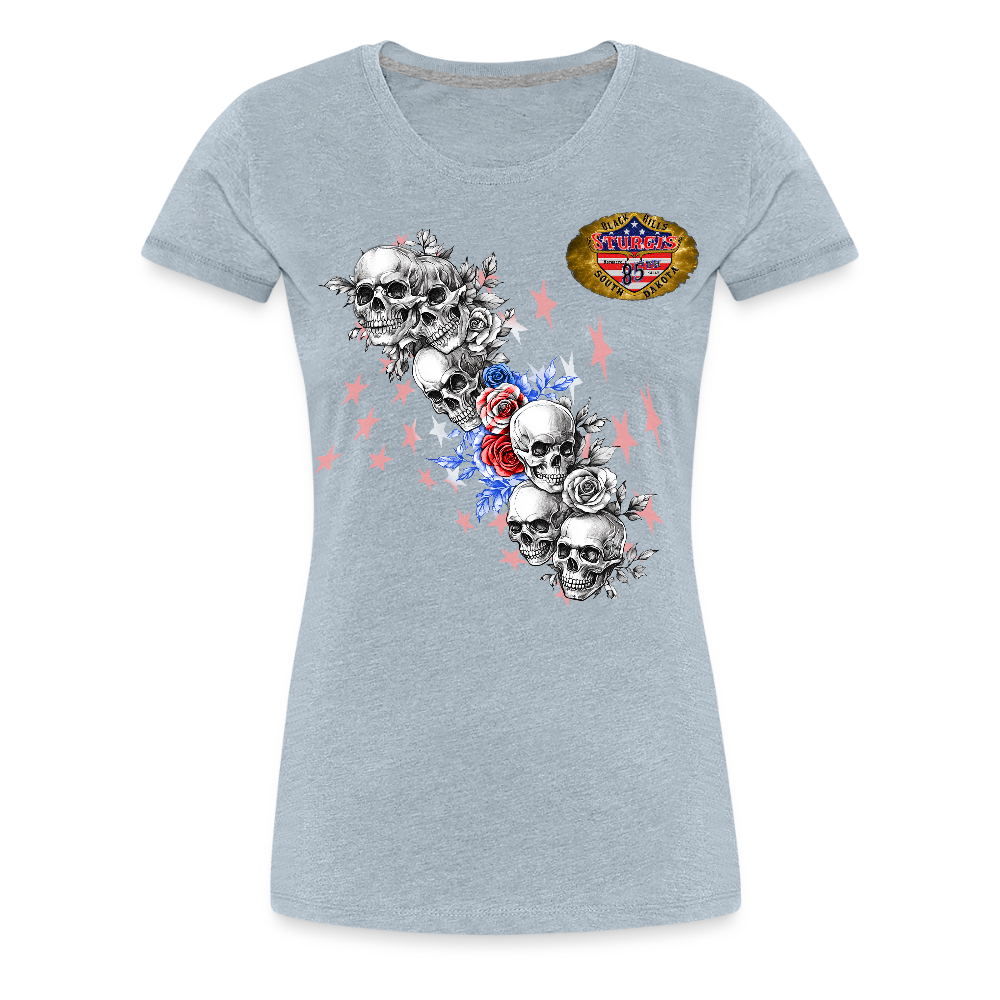 Women’s Premium 2025 Sturgis Motorcycle Rally T-Shirt - heather ice blue