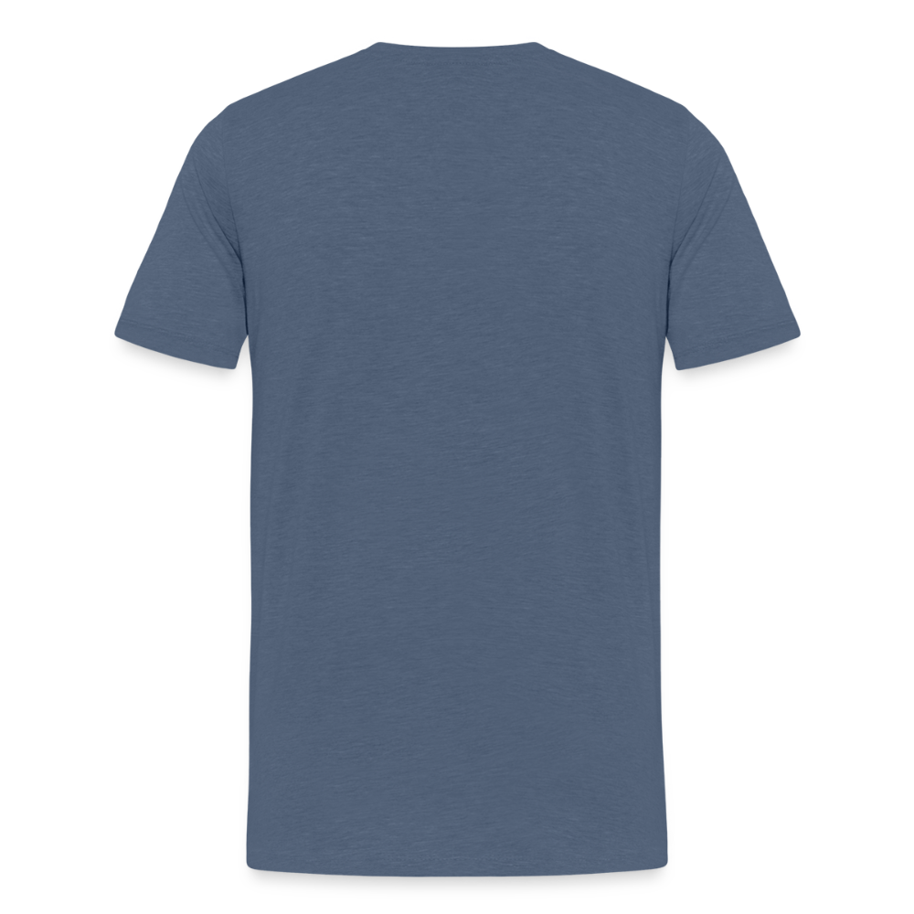 Men's Premium Sturgis Motorcycle Rally 2025 T-Shirt – 85th Anniversary Eagle & Flag Design Biker Tee -Front Print - heather blue