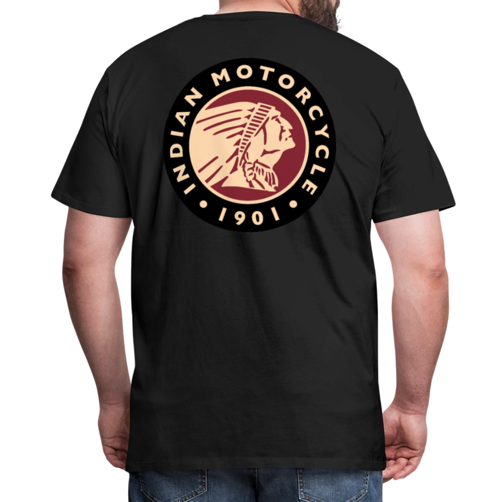 Premium Classic Indian Motorcycle Graphic Shirt - Front and Back Print - black