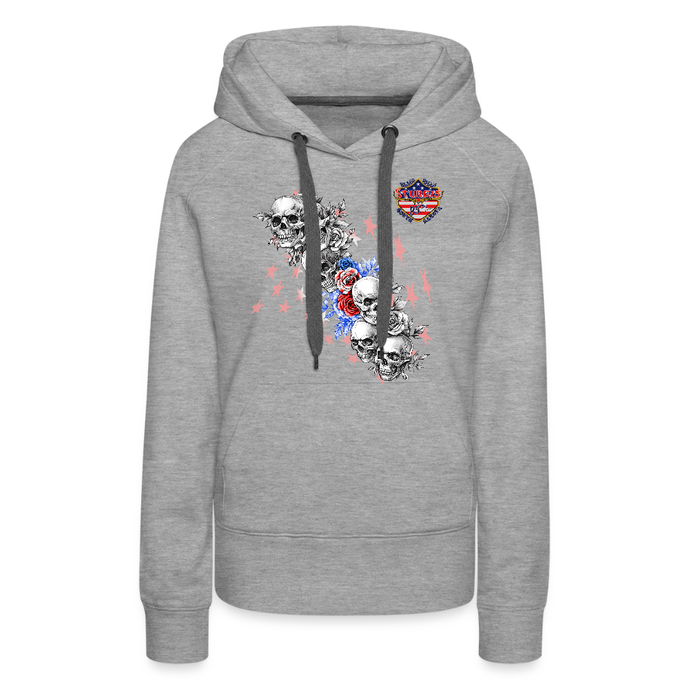 Women’s Premium 2025 Sturgis Motorcycle Rally Hoodie - Front Print - heather grey
