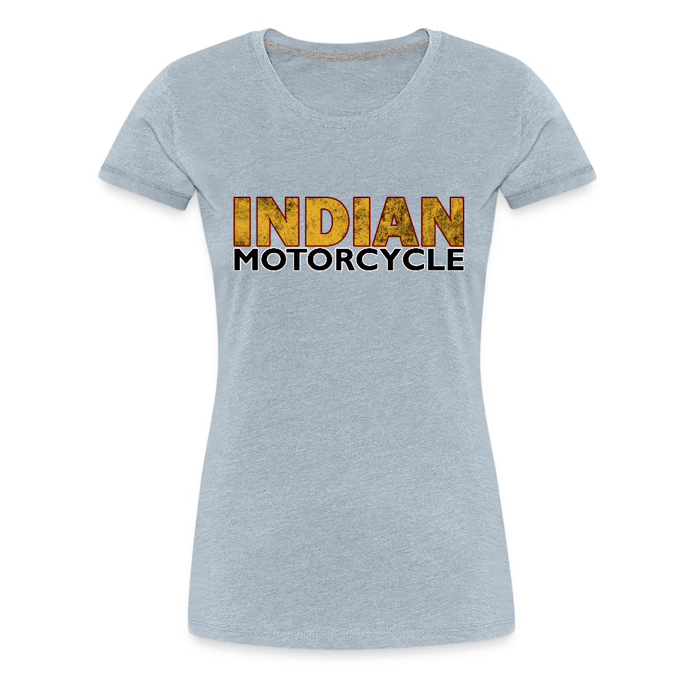 Vintage Dreamcatcher Indian Motorcycle Women’s Premium Tee – Soft Cotton Blend – Biker-Inspired Design - heather ice blue
