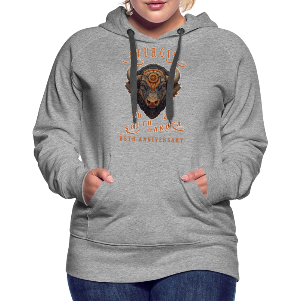 Women’s Premium 2025 Sturgis Motorcycle Rally Hoodie - Front Print - heather grey