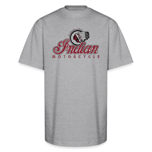 Indian Motorcycle Warbonnet Oversized Tee – Iconic Biker Shirt for Riders - Front Print - heather gray