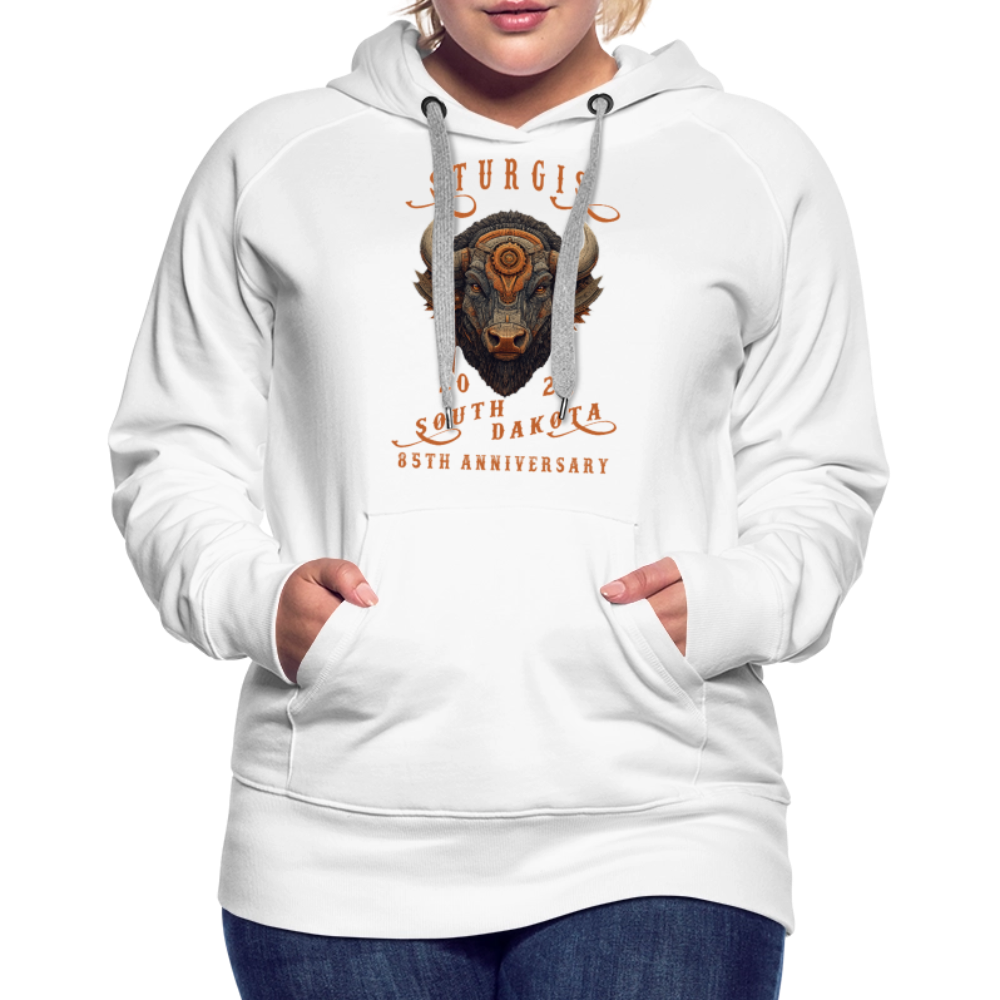 Women’s Premium 2025 Sturgis Motorcycle Rally Hoodie - Front Print - white