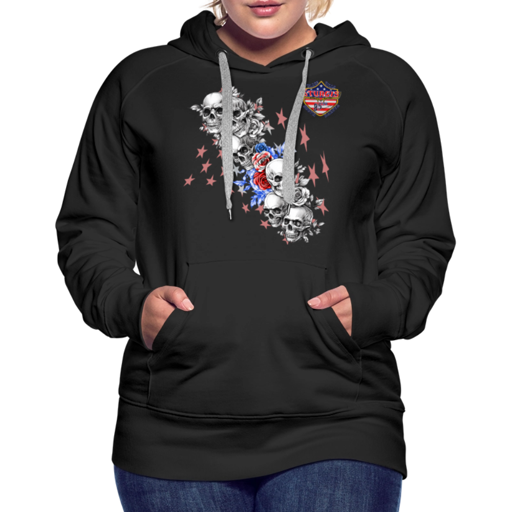 Women’s Premium 2025 Sturgis Motorcycle Rally Hoodie - Front Print - black