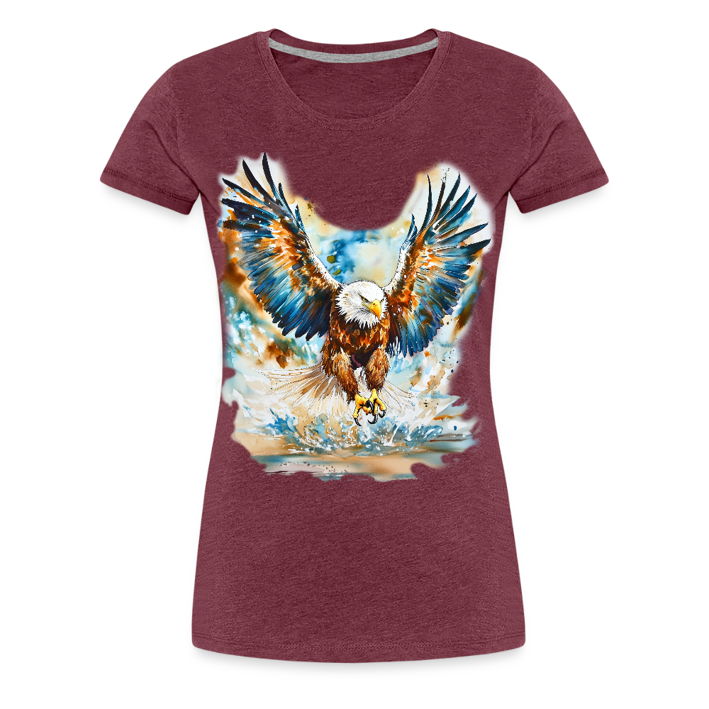 Soaring Spirit – Premium Women’s Eagle Tee - Front Print - heather burgundy