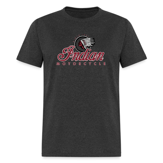 Indian Motorcycle Warbonnet Tee – Iconic Biker Shirt for Riders - Front Print - heather black