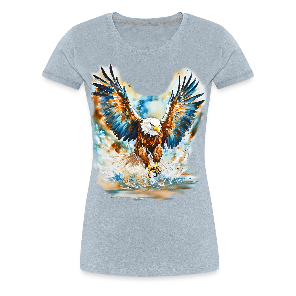 Soaring Spirit – Premium Women’s Eagle Tee - Front Print - heather ice blue