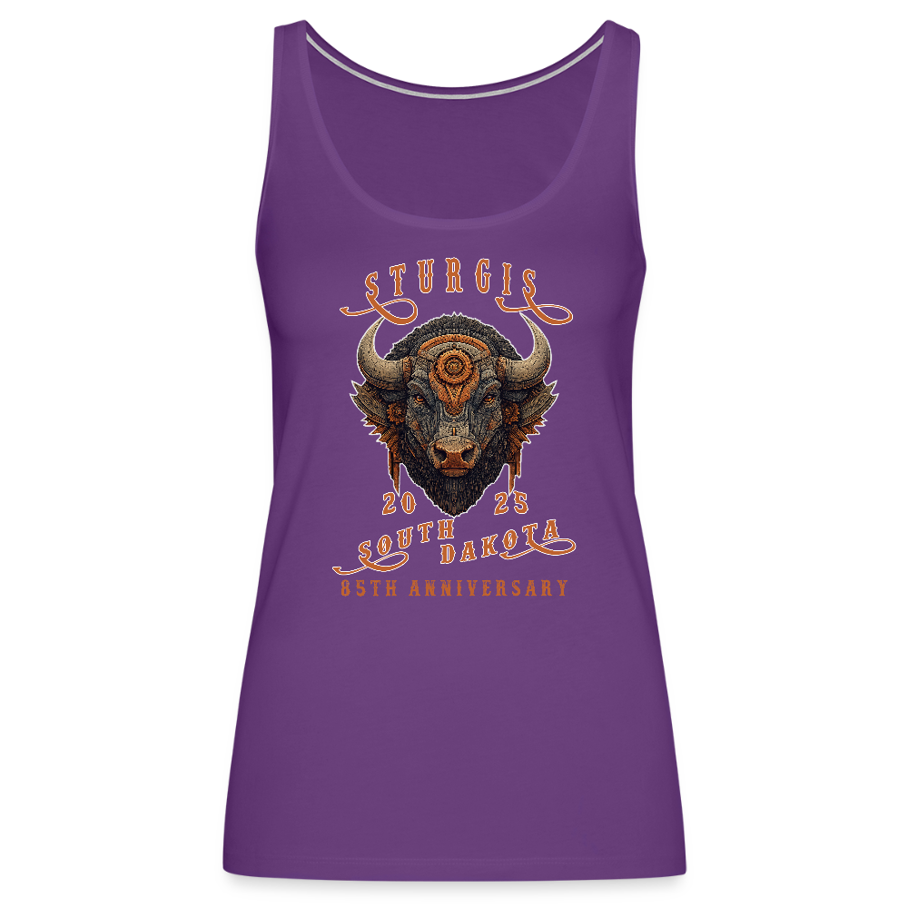 Women’s Premium 2025 Sturgis Motorcycle Rally Tank Top - Front Print - purple