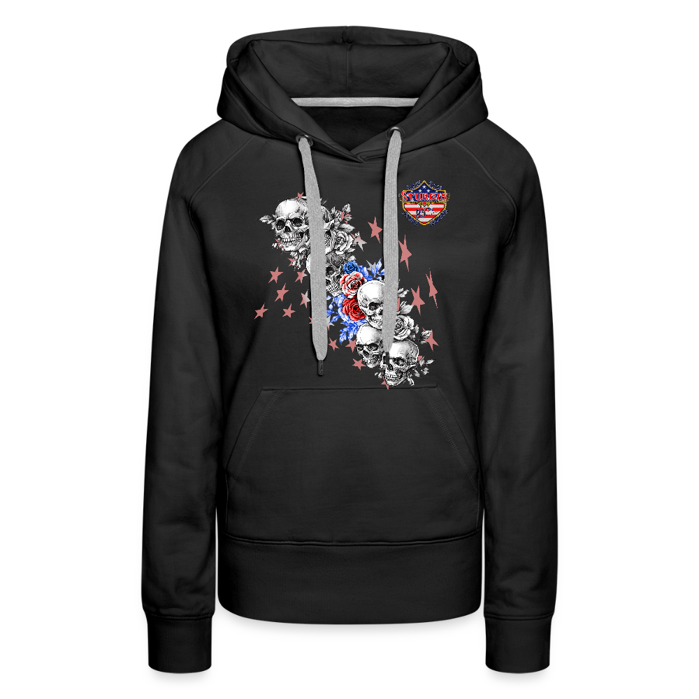 Women’s Premium 2025 Sturgis Motorcycle Rally Hoodie - Front Print - black